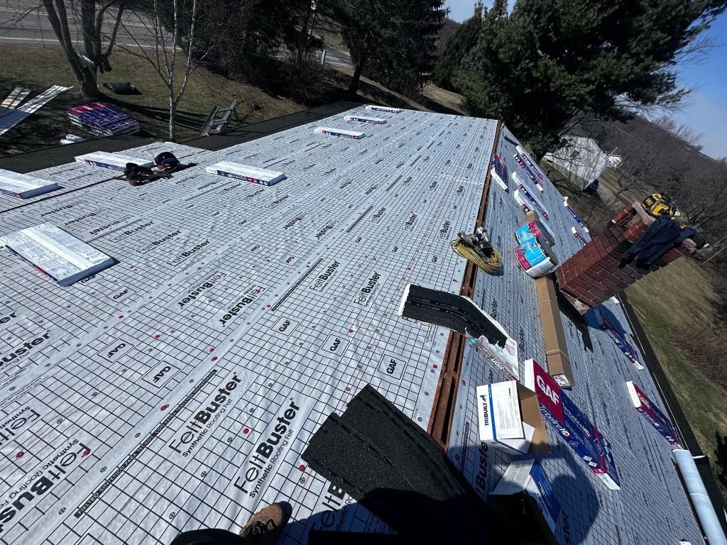 Local team performing shingle roof repair near me in Allison Park, PA